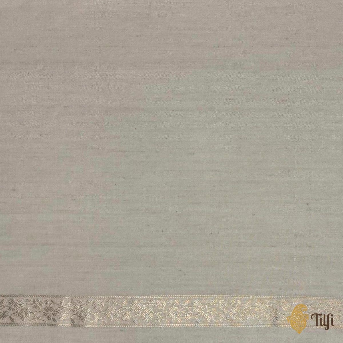 'Winter Song' Off White Silk-Pashmina Wool Banarasi Handloom Saree