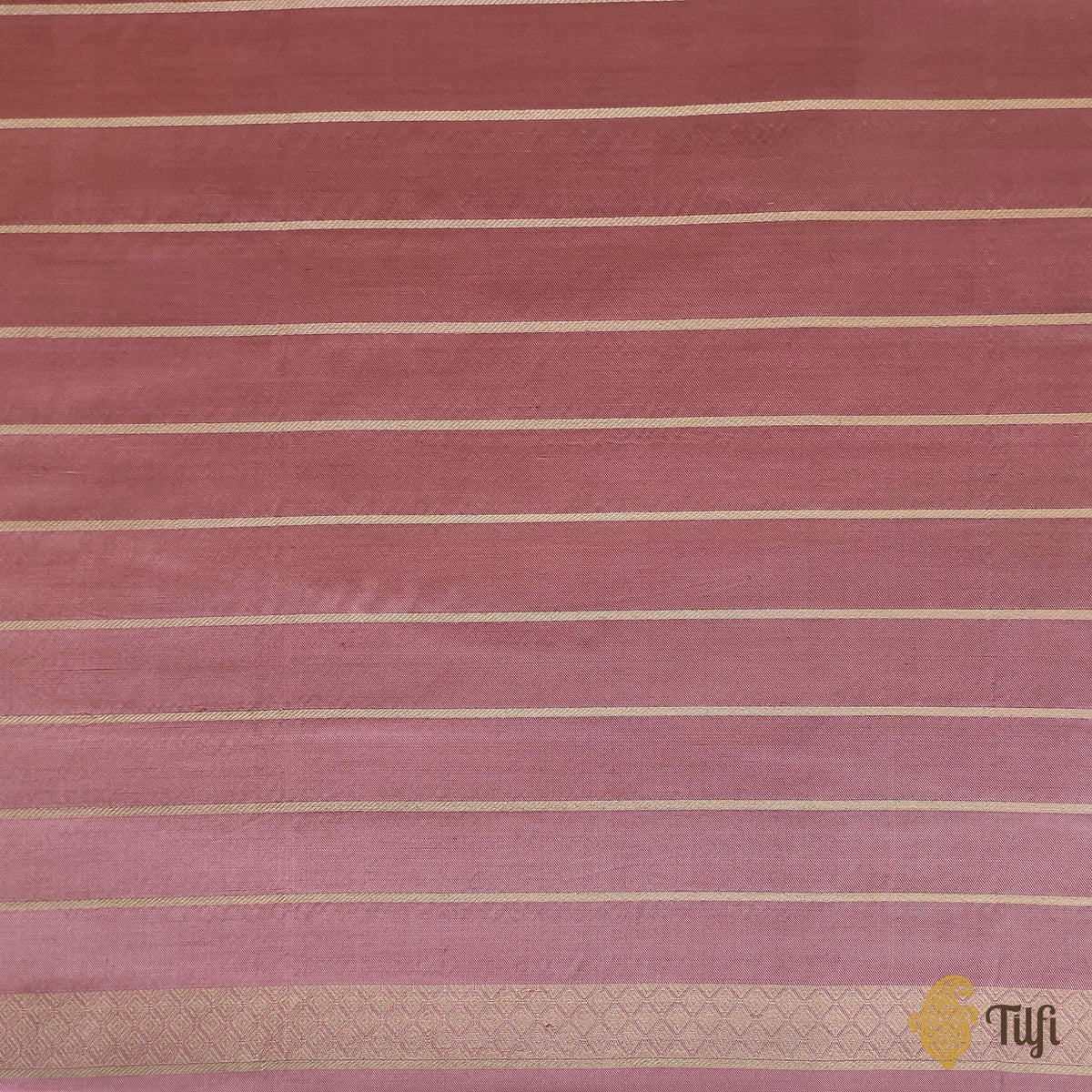 Old Rose Pink Silk-Wool Banarasi Handloom Saree