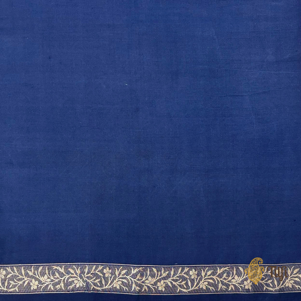'Willow' Blue Silk-Pashmina Wool Banarasi Handloom Saree