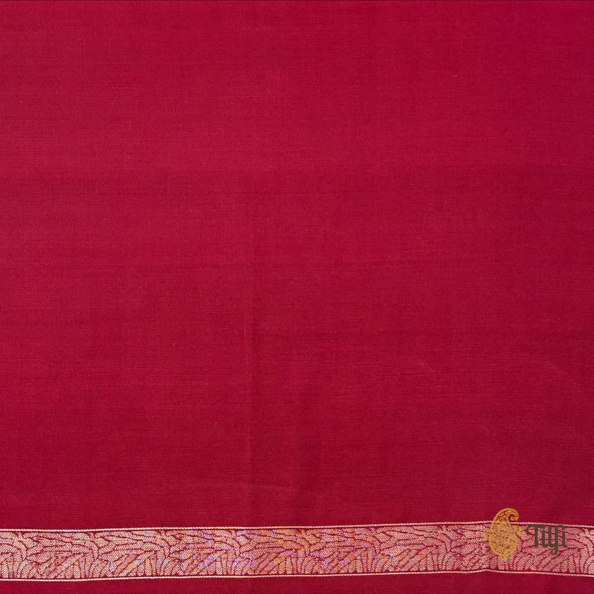 'Eden' Deep Maroon Silk-Pashmina Wool Banarasi Handloom Saree