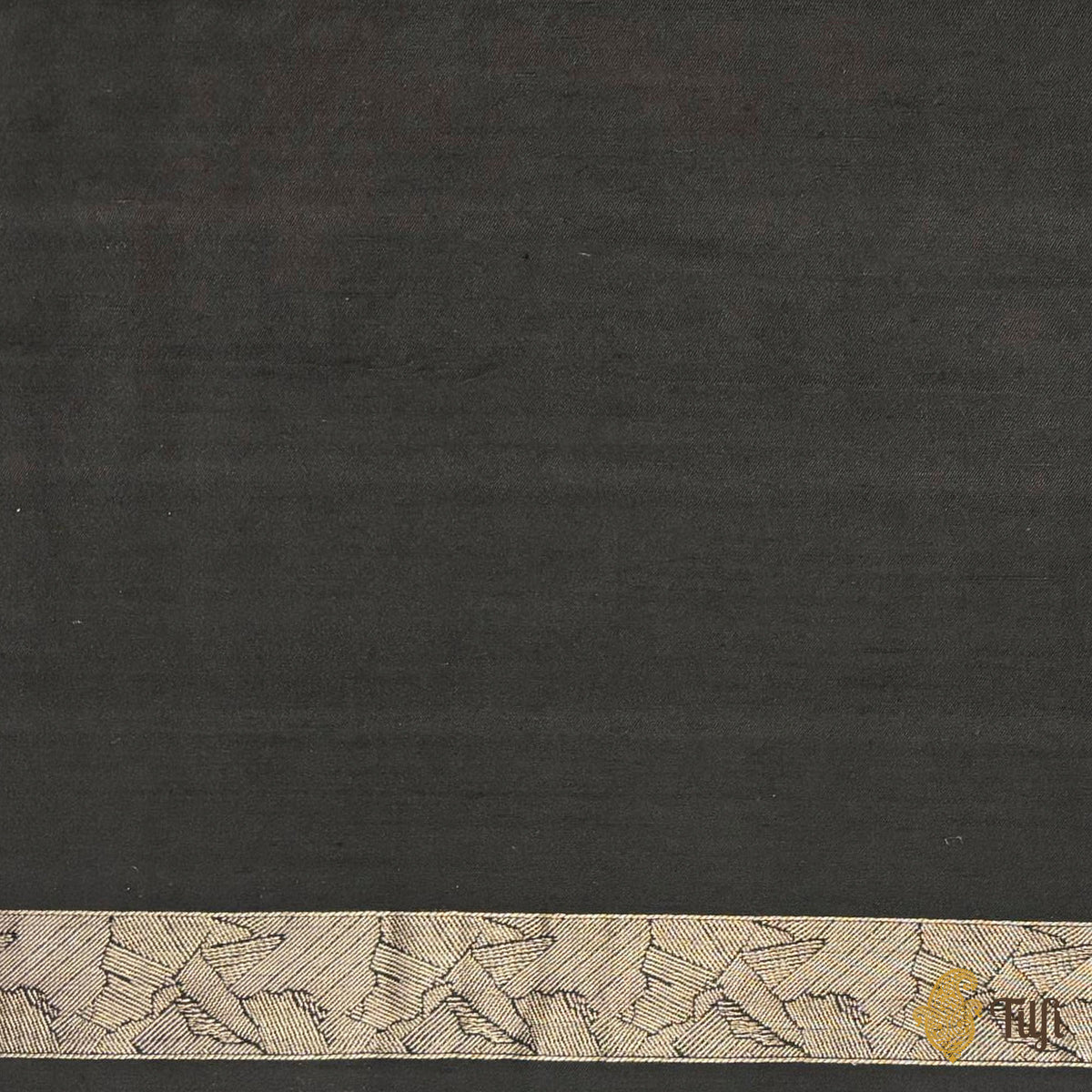 'FrostBorn' Black Silk-Pashmina Wool Banarasi Handloom Saree