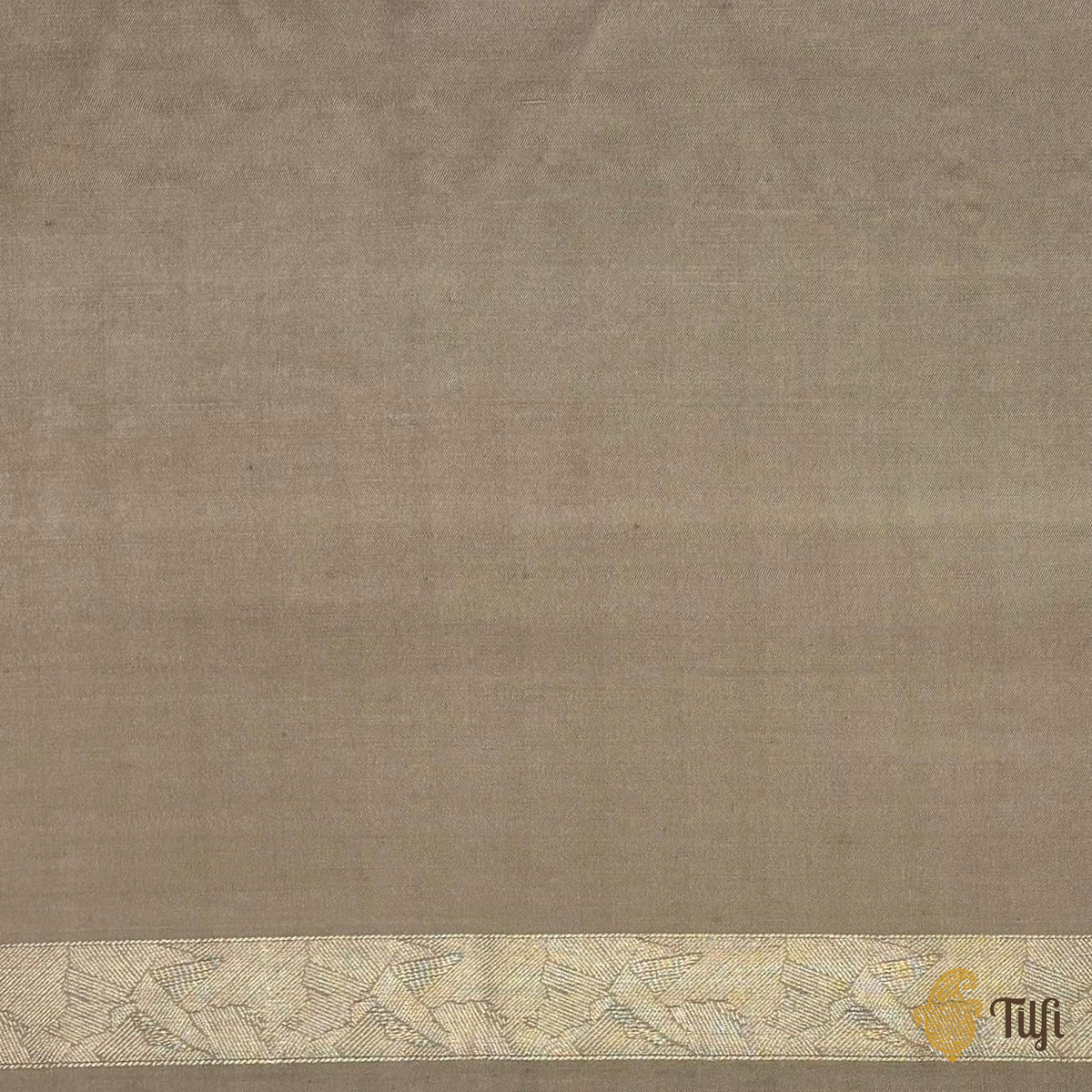 Pre-Order: 'FrostBorn' Cream-Beige Silk-Pashmina Wool Banarasi Handloom Saree