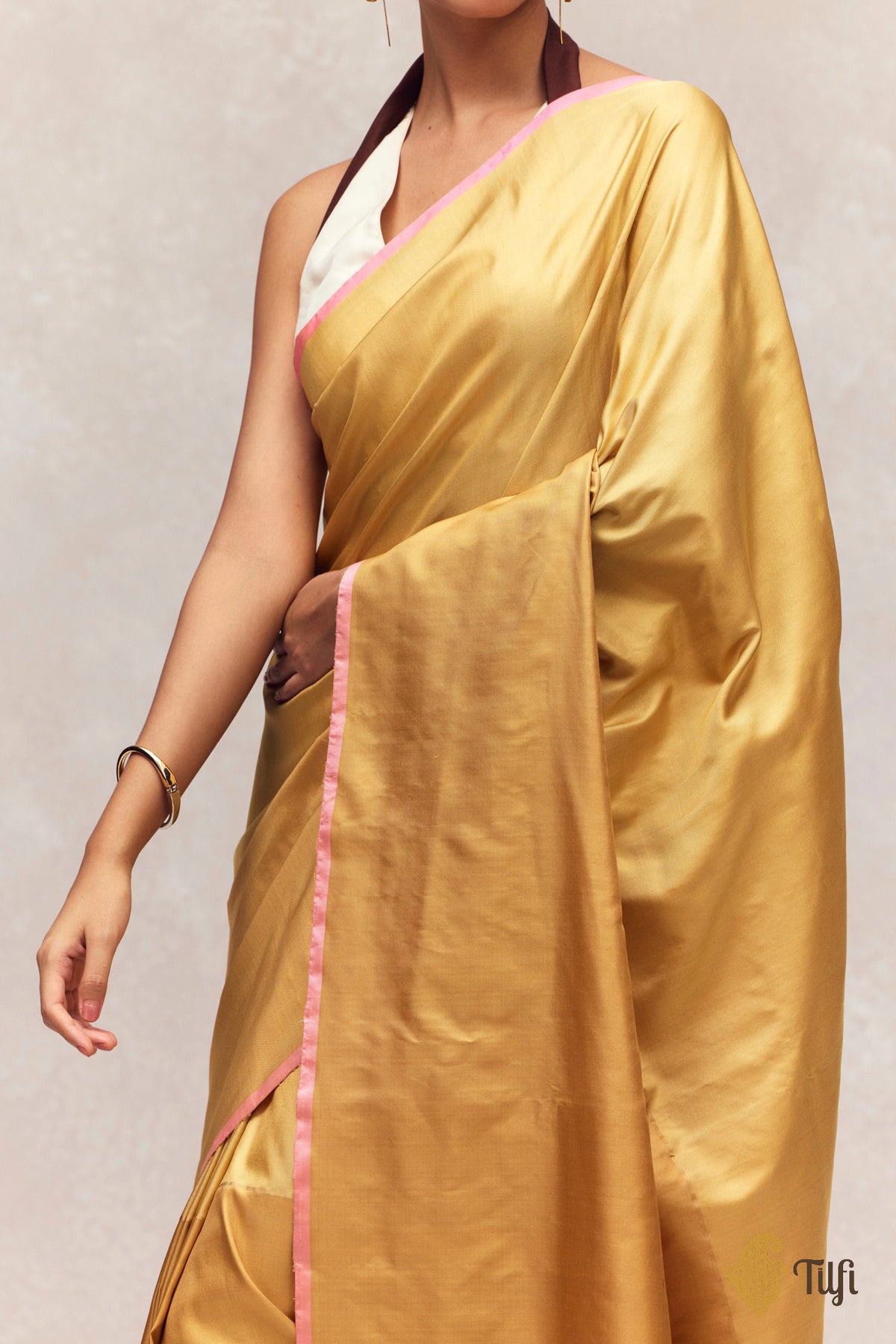 'Serenade' Yellow Pure Silk Twill Banarasi Handloom Saree