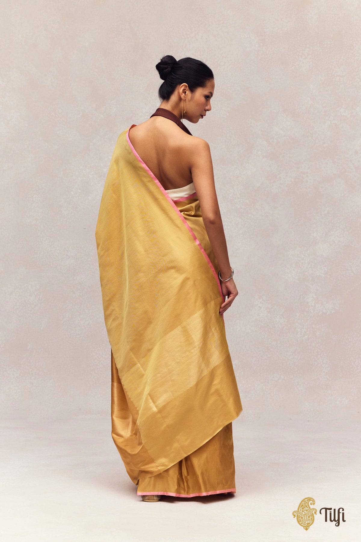 'Serenade' Yellow Pure Silk Twill Banarasi Handloom Saree