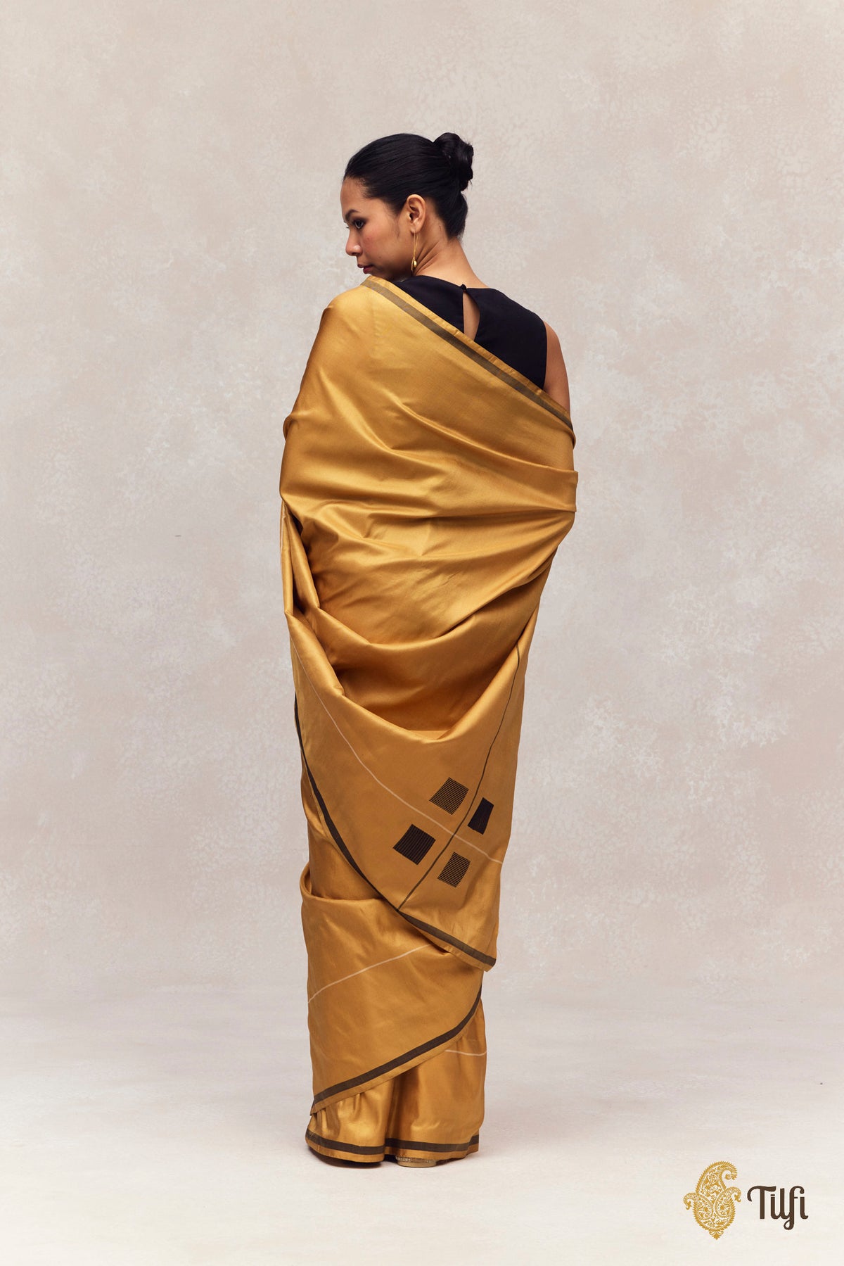 'Ballade' Mustard Yellow Pure Silk Twill Banarasi Handloom Saree