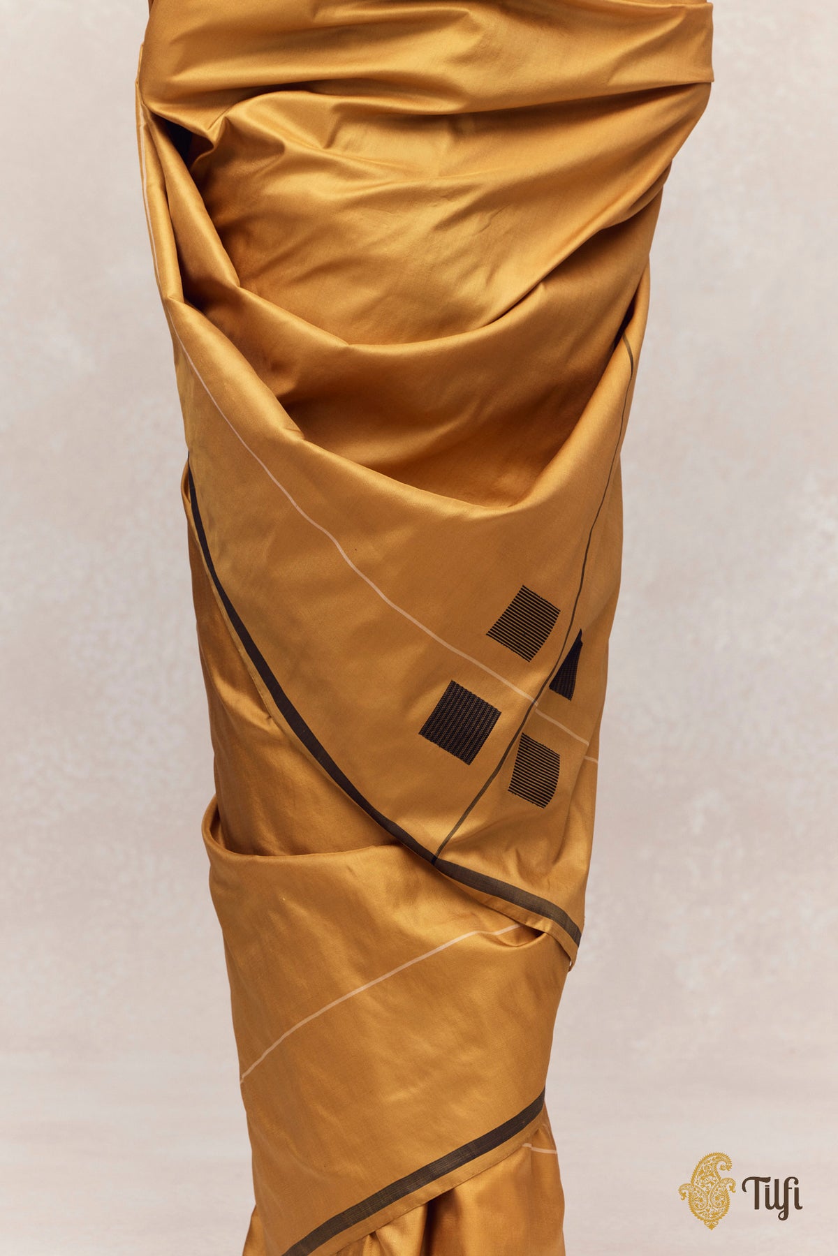 'Ballade' Mustard Yellow Pure Silk Twill Banarasi Handloom Saree