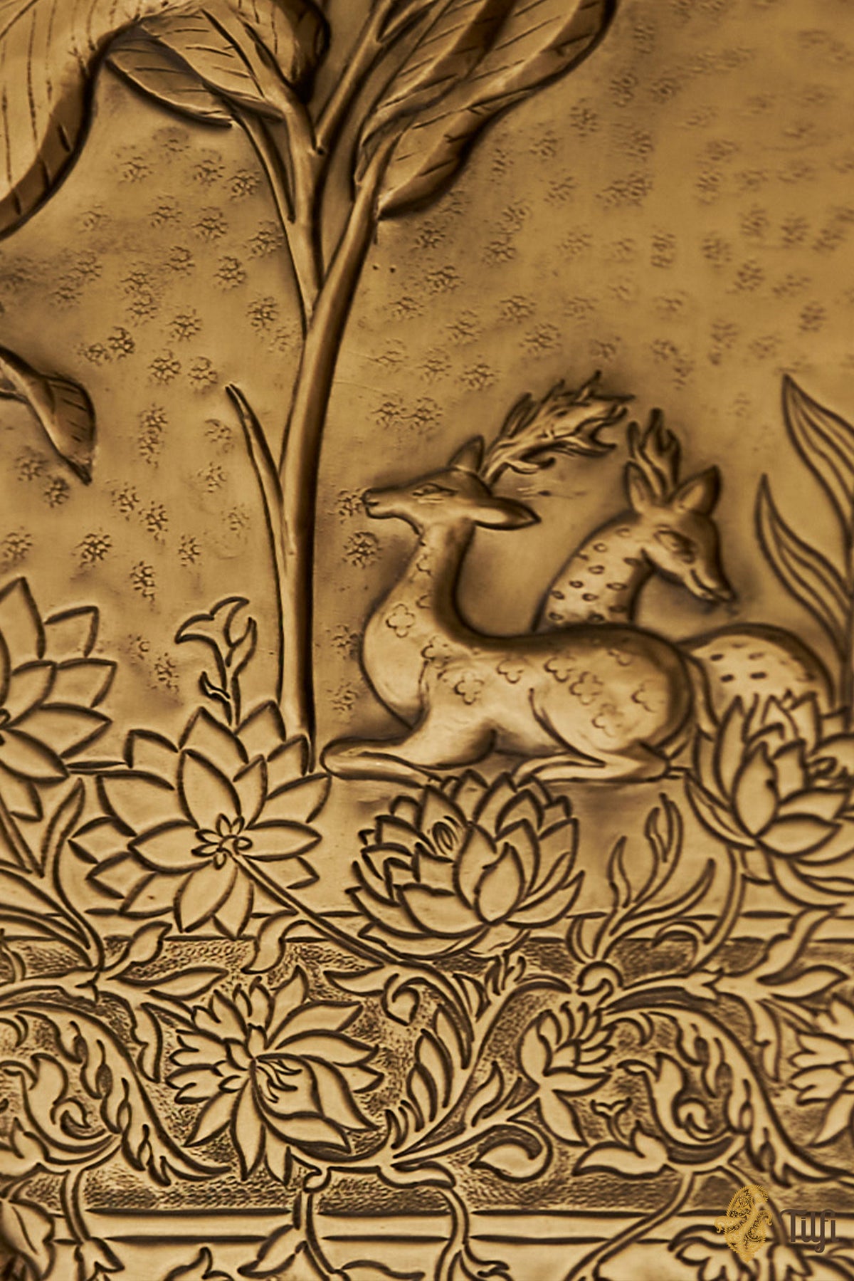 'Shikargah' Brass Metal Repoussé Coffee Table