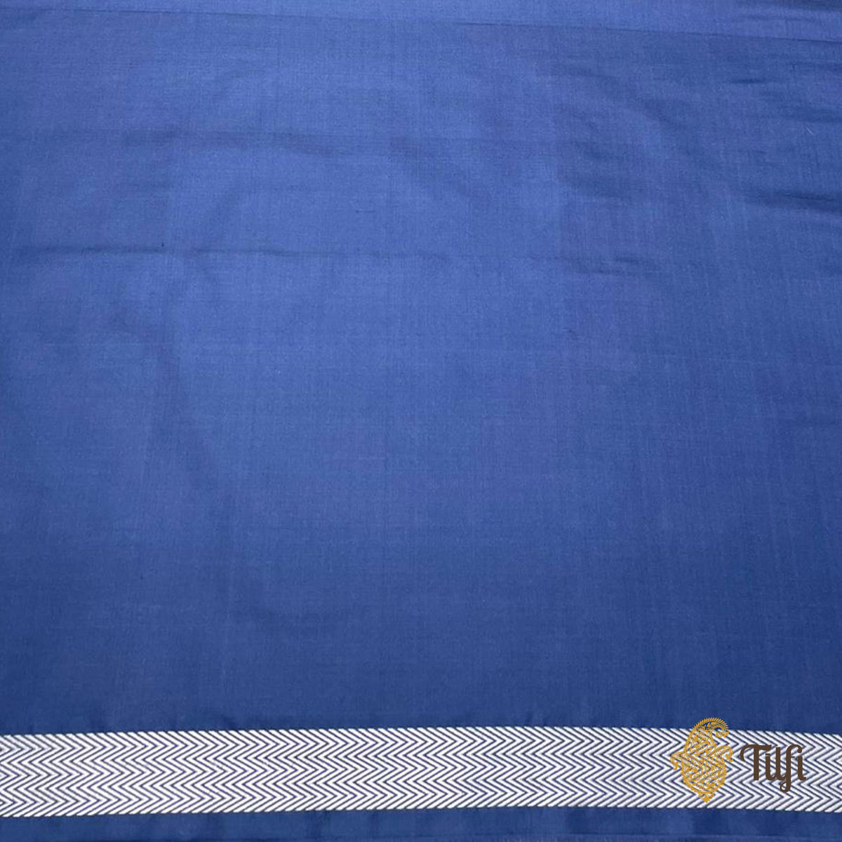 Pre-Order: 'Songs of the Forest' Steel Blue Pure Soft Satin Tissue Tanchoi Saree