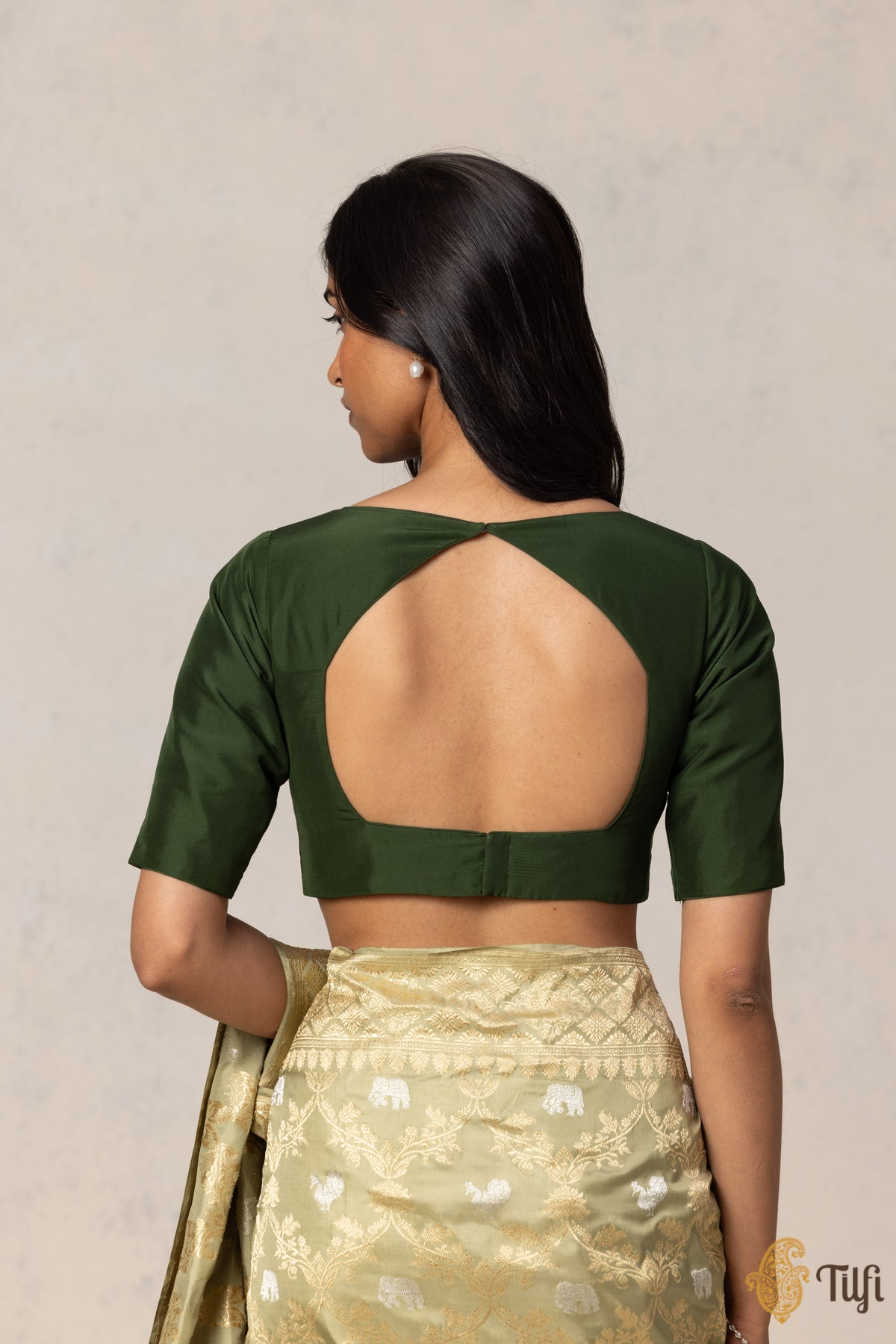 Green Pure Silk Essentials Blouse