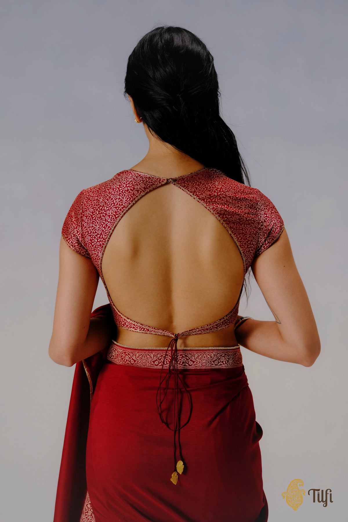 Red Pure Katan Silk Banarasi Handwoven Brocade Blouse