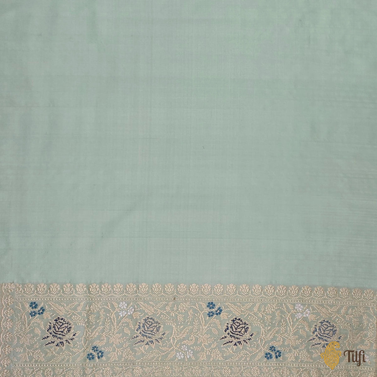 Mint Green Pure Katan Silk Banarasi Handloom Saree