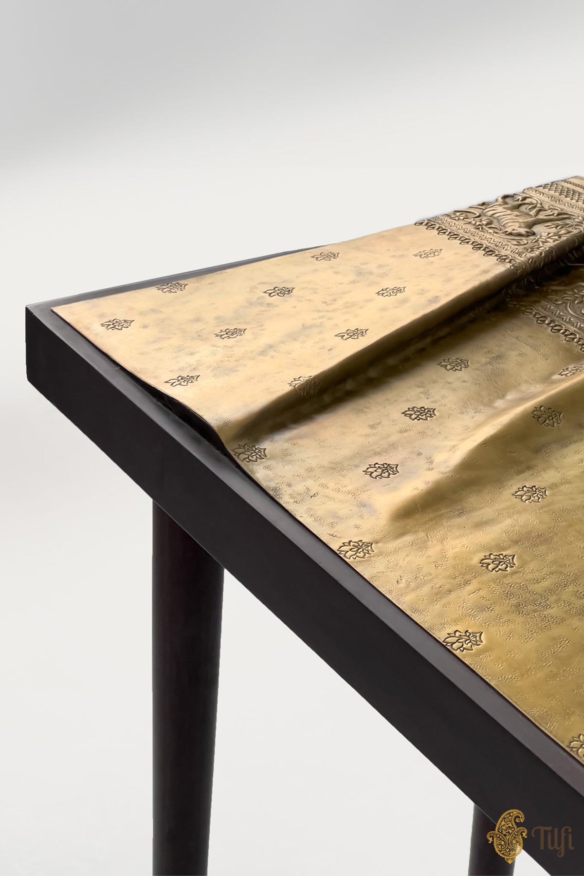 'Shikargah' Brass Metal Repoussé Console Table