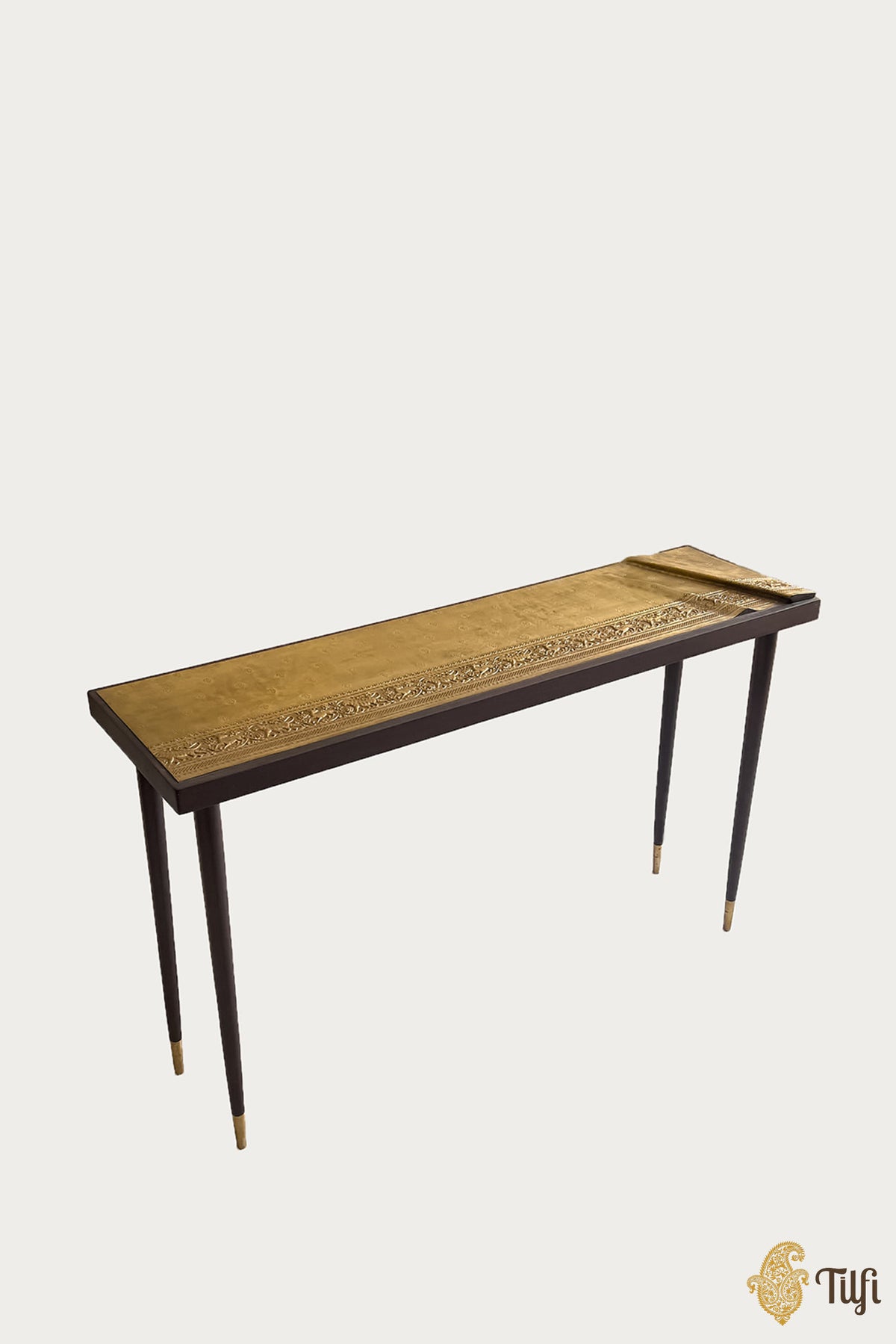 'Shikargah' Brass Metal Repoussé Console Table