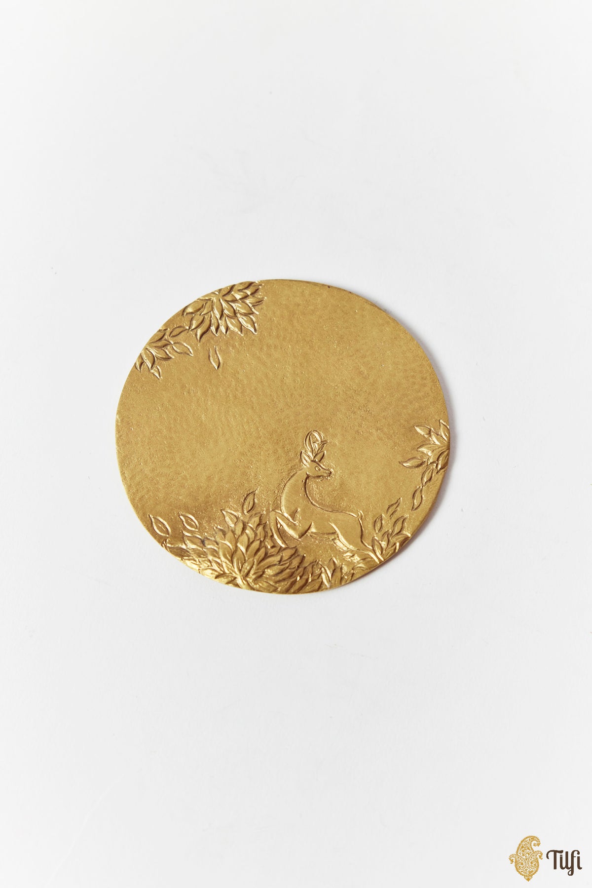 'Leap and Stride' Shikargah Handcrafted Brass Coaster Set