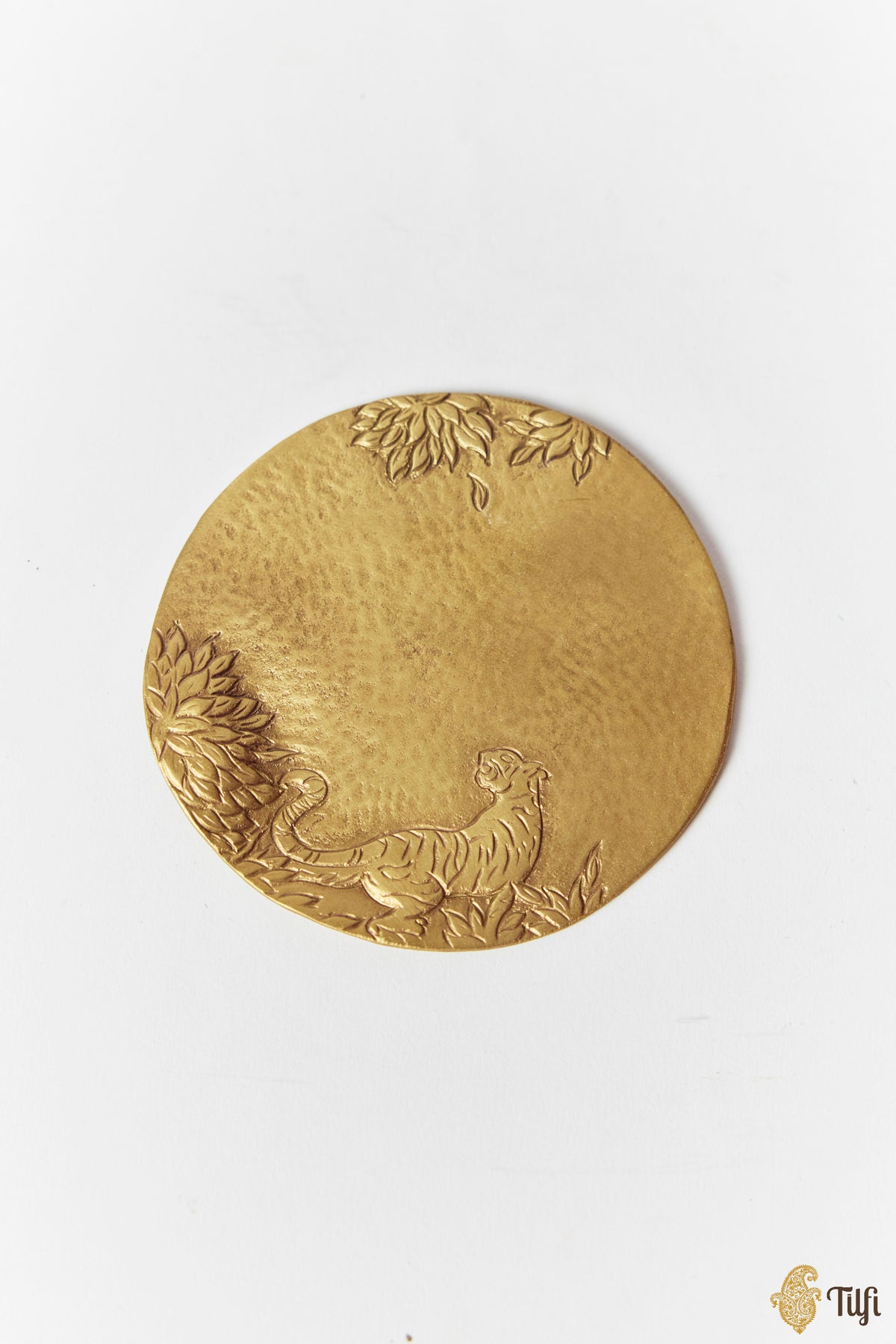 'Leap and Stride' Shikargah Handcrafted Brass Coaster Set