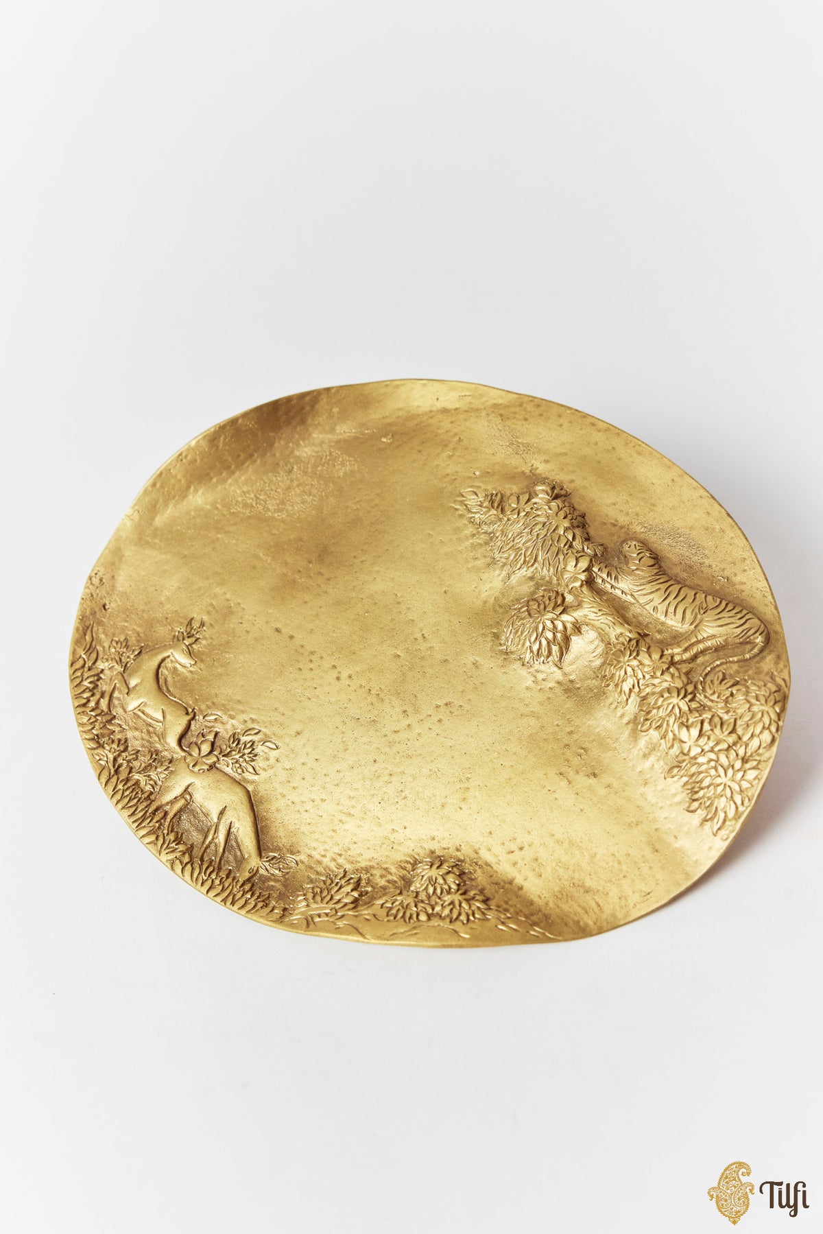 'The Gaze' Shikargah Handcrafted Brass Trinket Tray