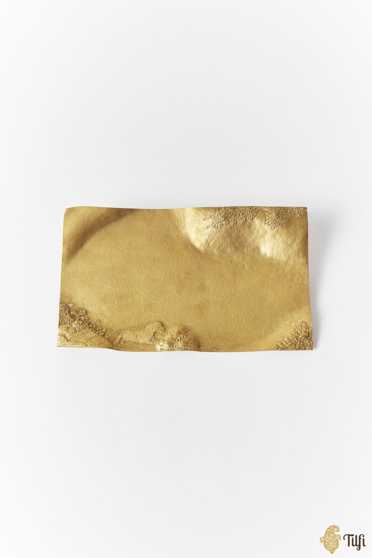 'Tiger in Stream' Shikargah Handcrafted Brass Platter