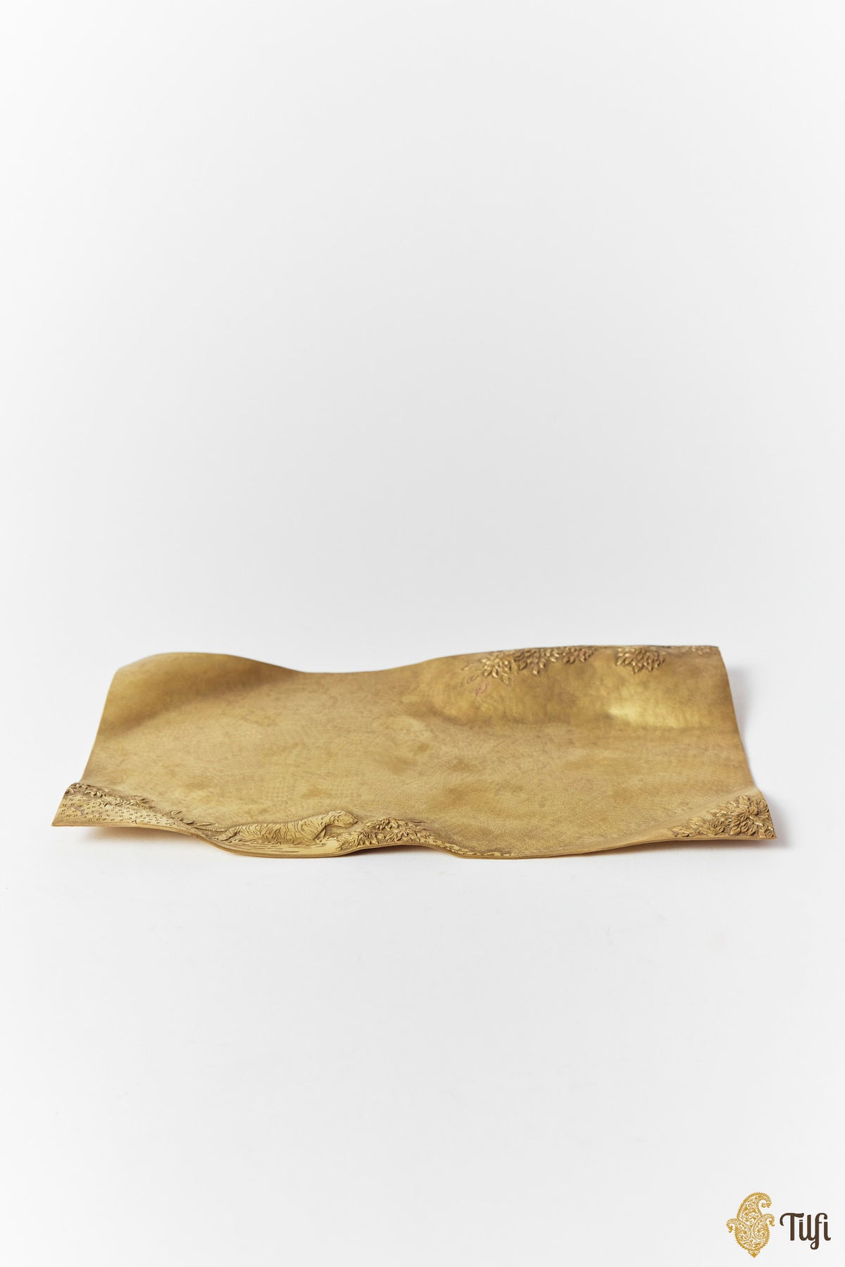 'Tiger in Stream' Shikargah Handcrafted Brass Platter