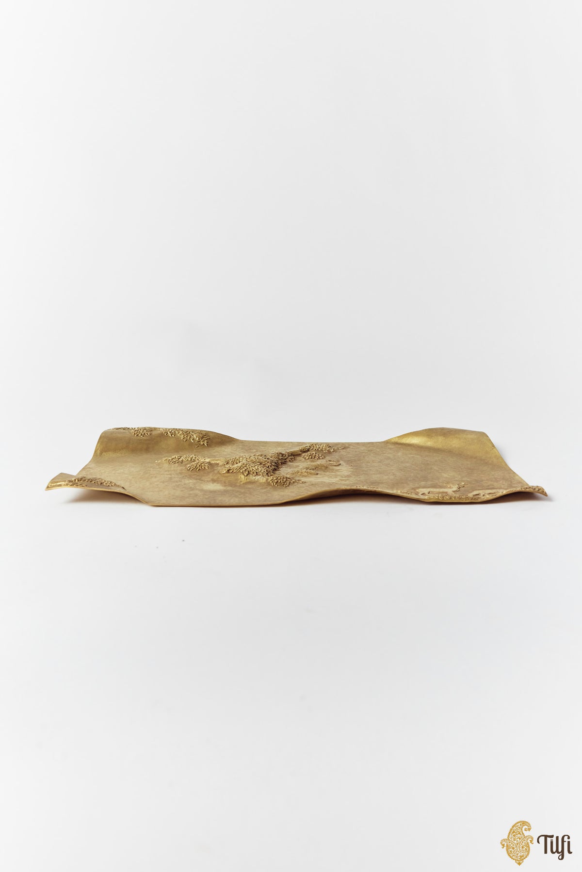 'Forest Crossing' Shikargah Handcrafted Brass Platter