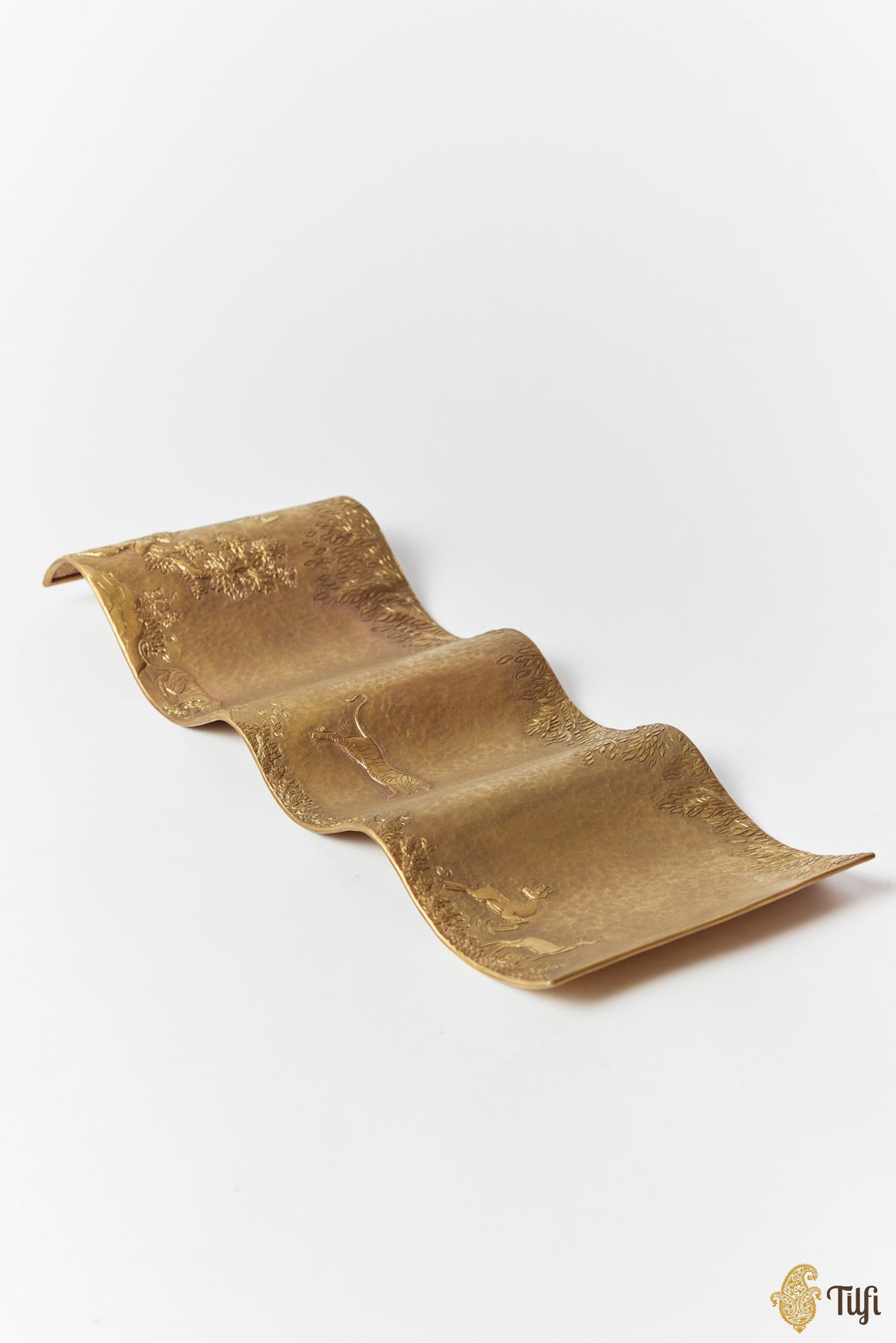 'Canopy of Life' Handcrafted Brass Wine-Bottle Holder