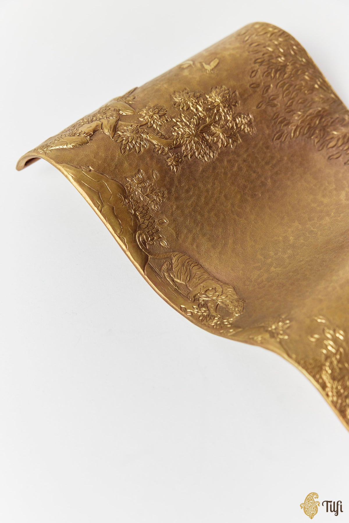 'Canopy of Life' Handcrafted Brass Wine-Bottle Holder