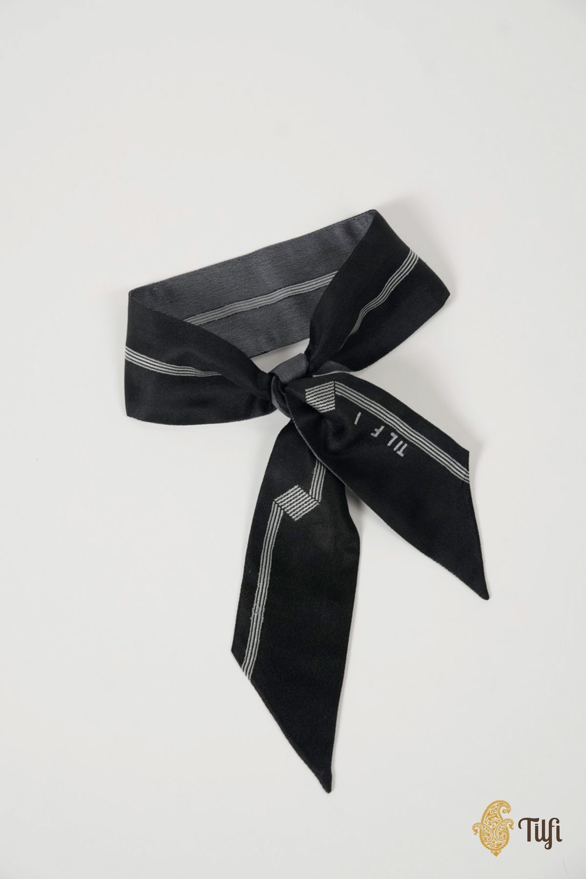 Black Pure Silk Tillet