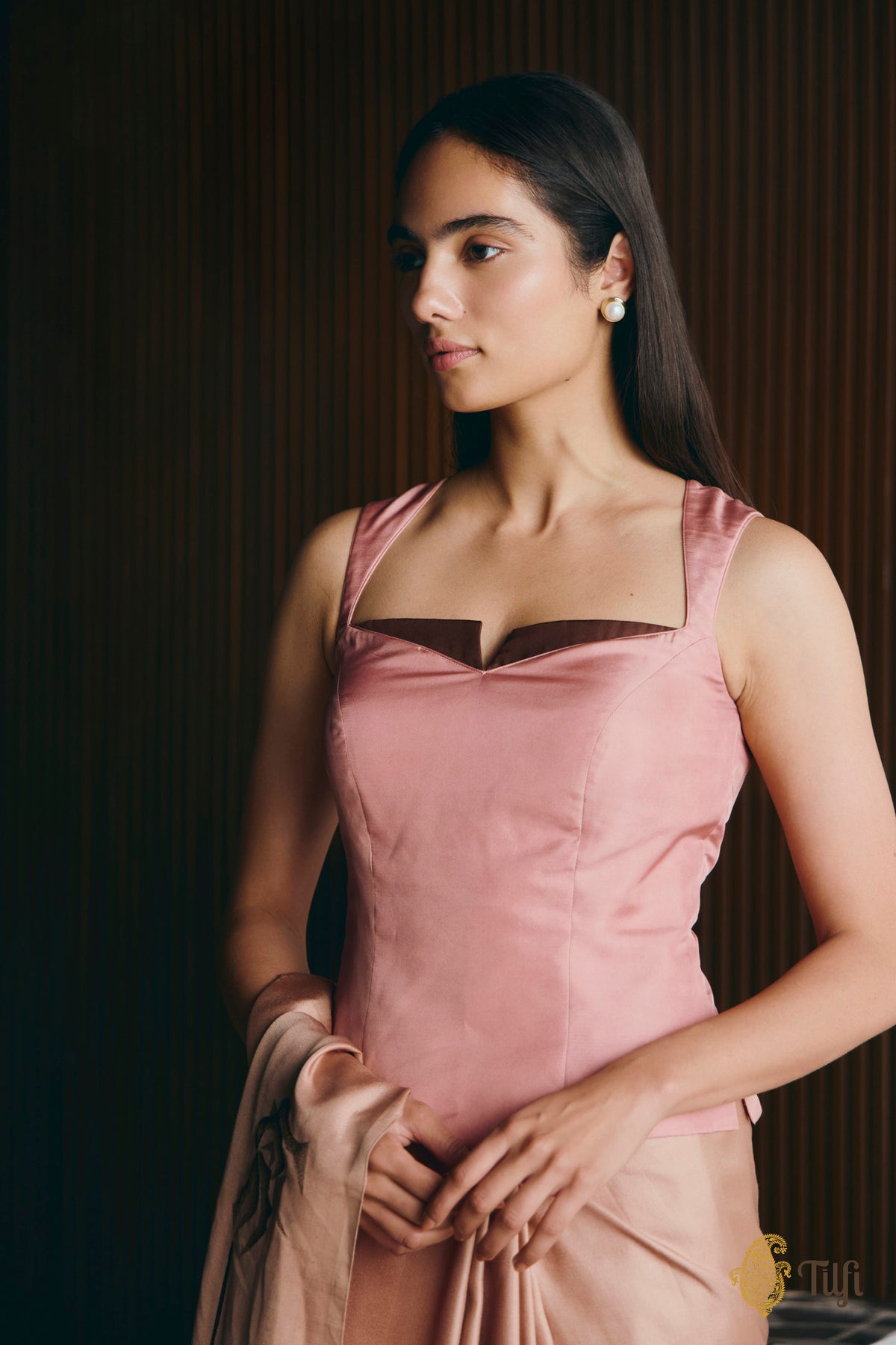 Pink Pure Silk Twill Blouse