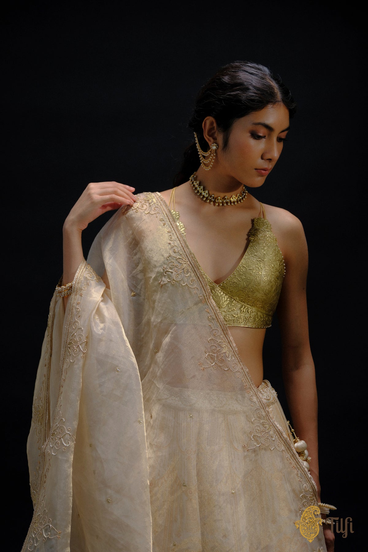 Limited Edition: 'Devangana' Brass Metal Repoussé Wearable Blouse