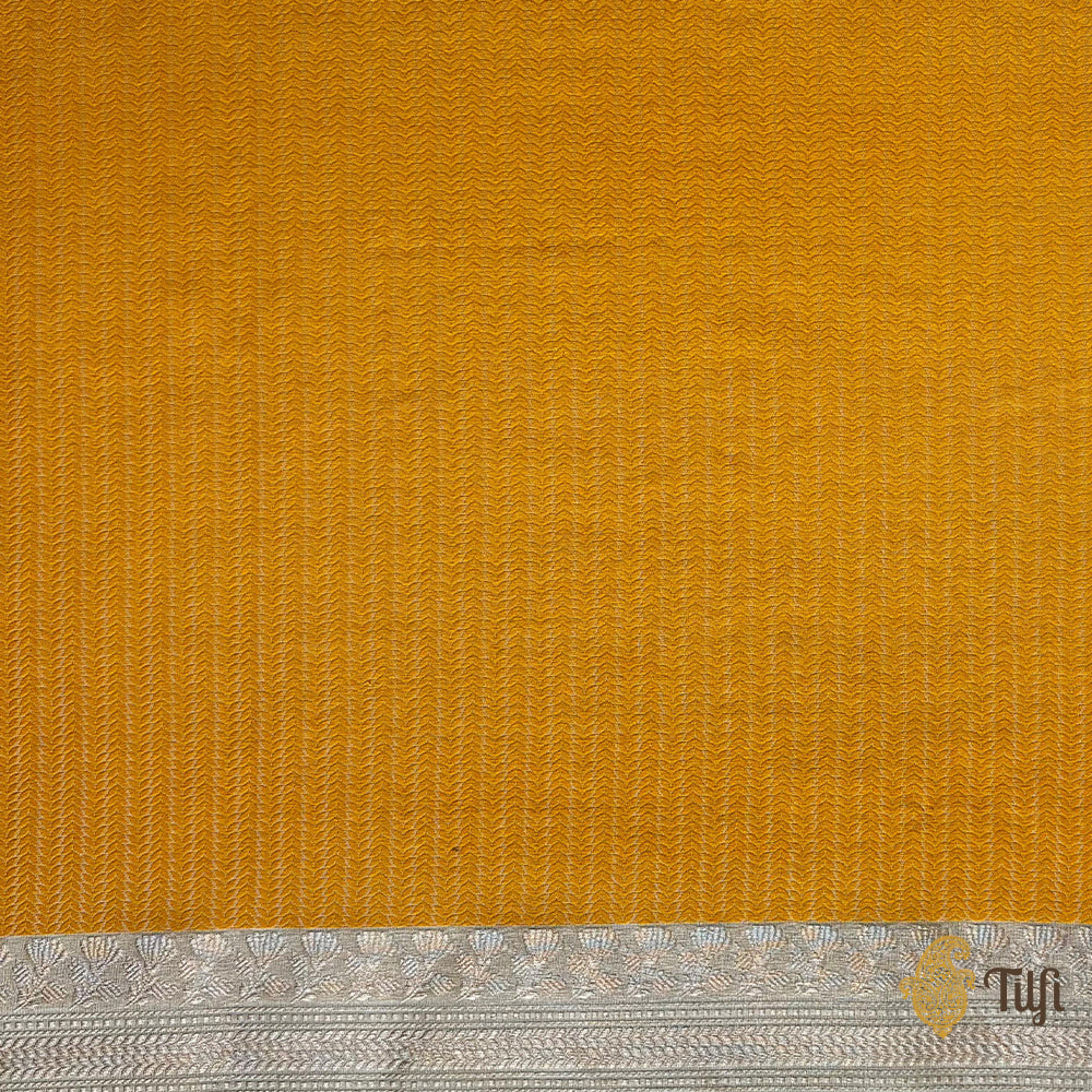 Light Yellow Pure Kora Silk Banarasi Handloom Saree