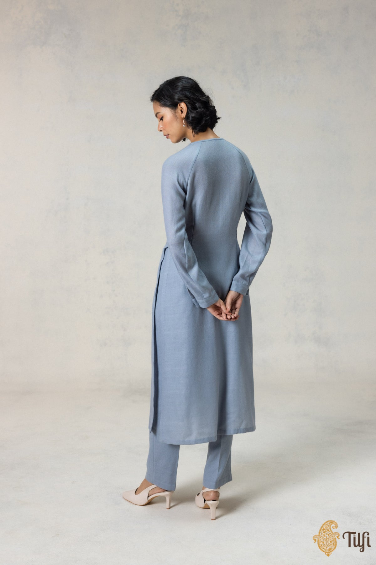 Grey Pure Wool Kurta Set