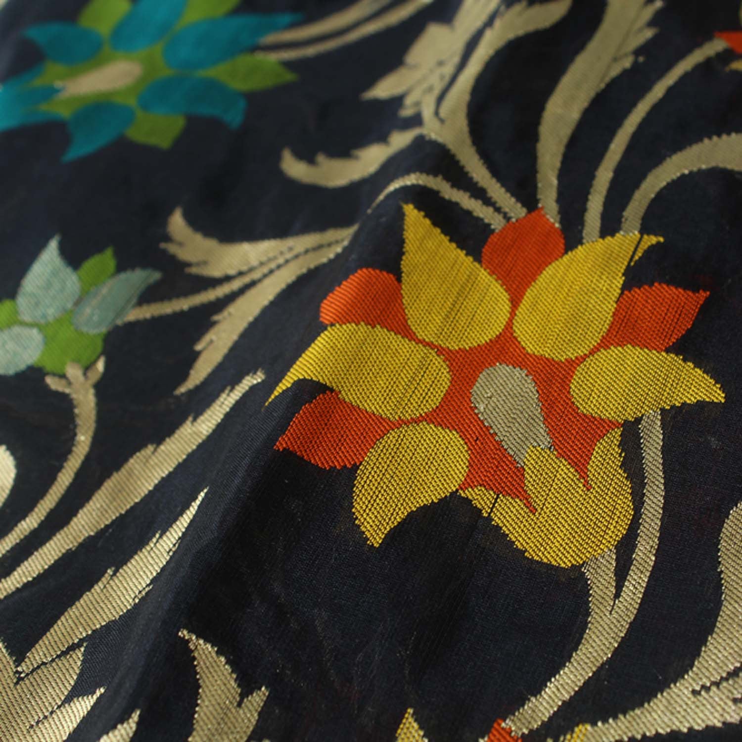 Black Pure Silk Georgette Banarasi Handloom Saree - Tilfi