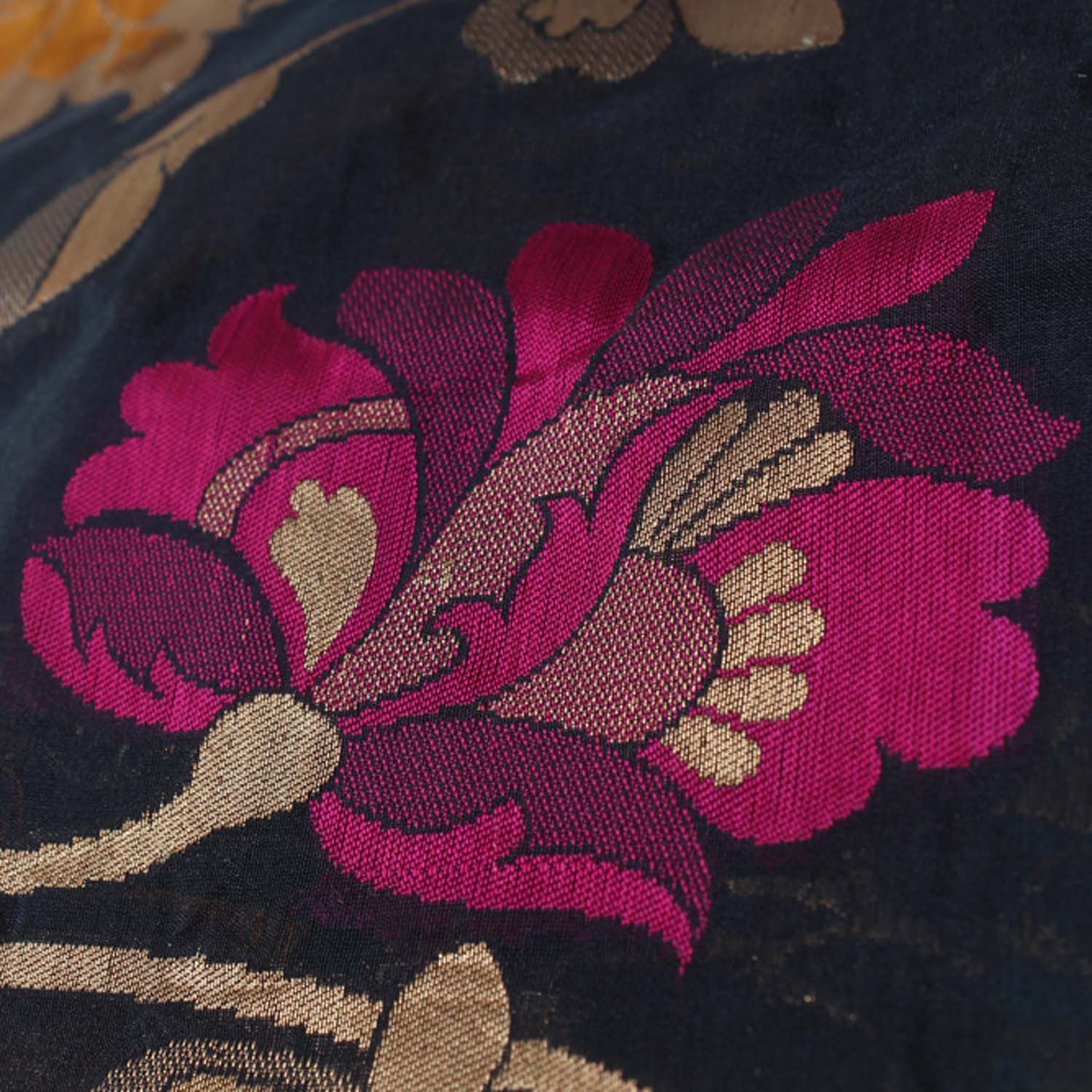 Black Pure Silk Georgette Banarasi Handloom Saree - Tilfi