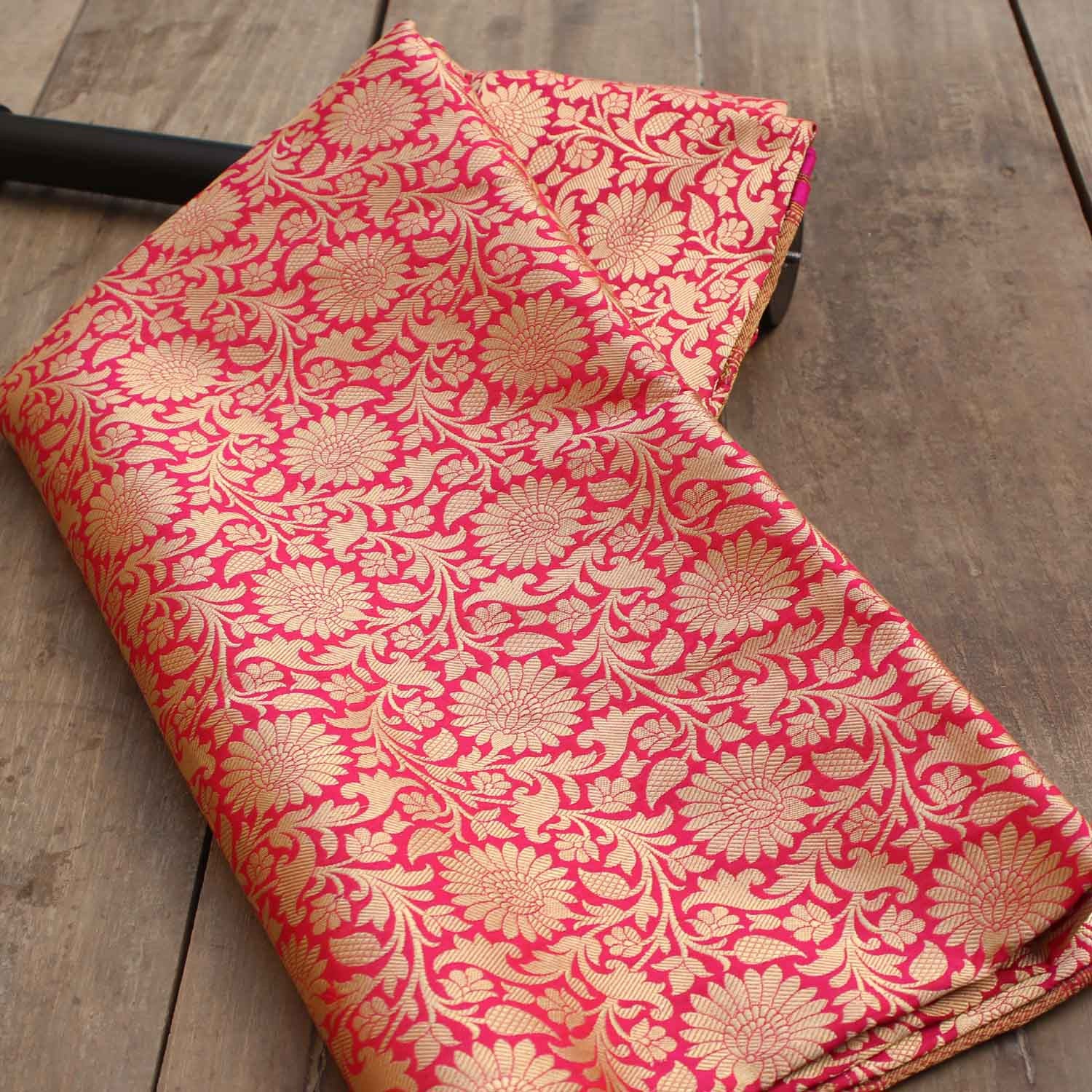 Red-Rani Pure Katan Silk Banarasi Handloom Saree - Tilfi - 1