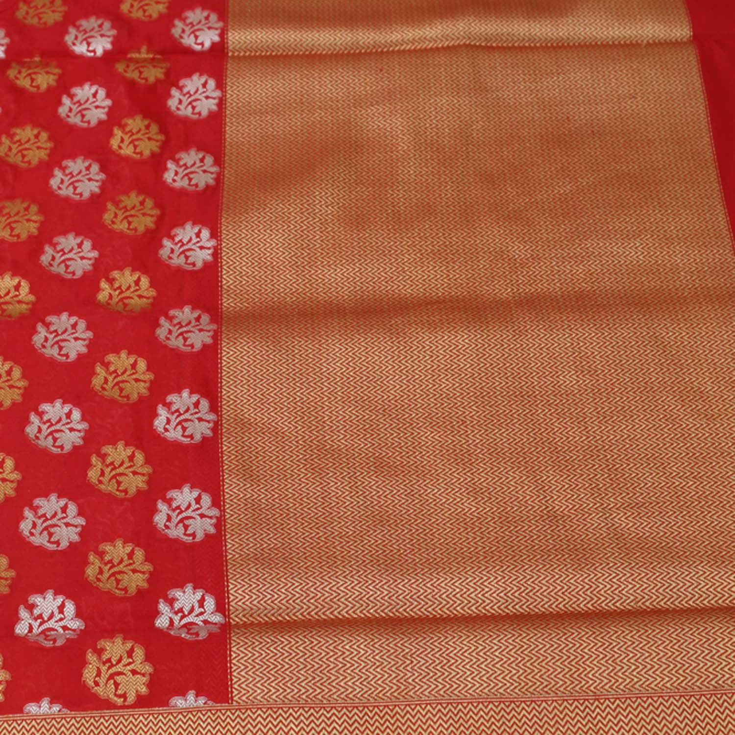 Red Pure Katan Silk Banarasi Handloom Saree - Tilfi