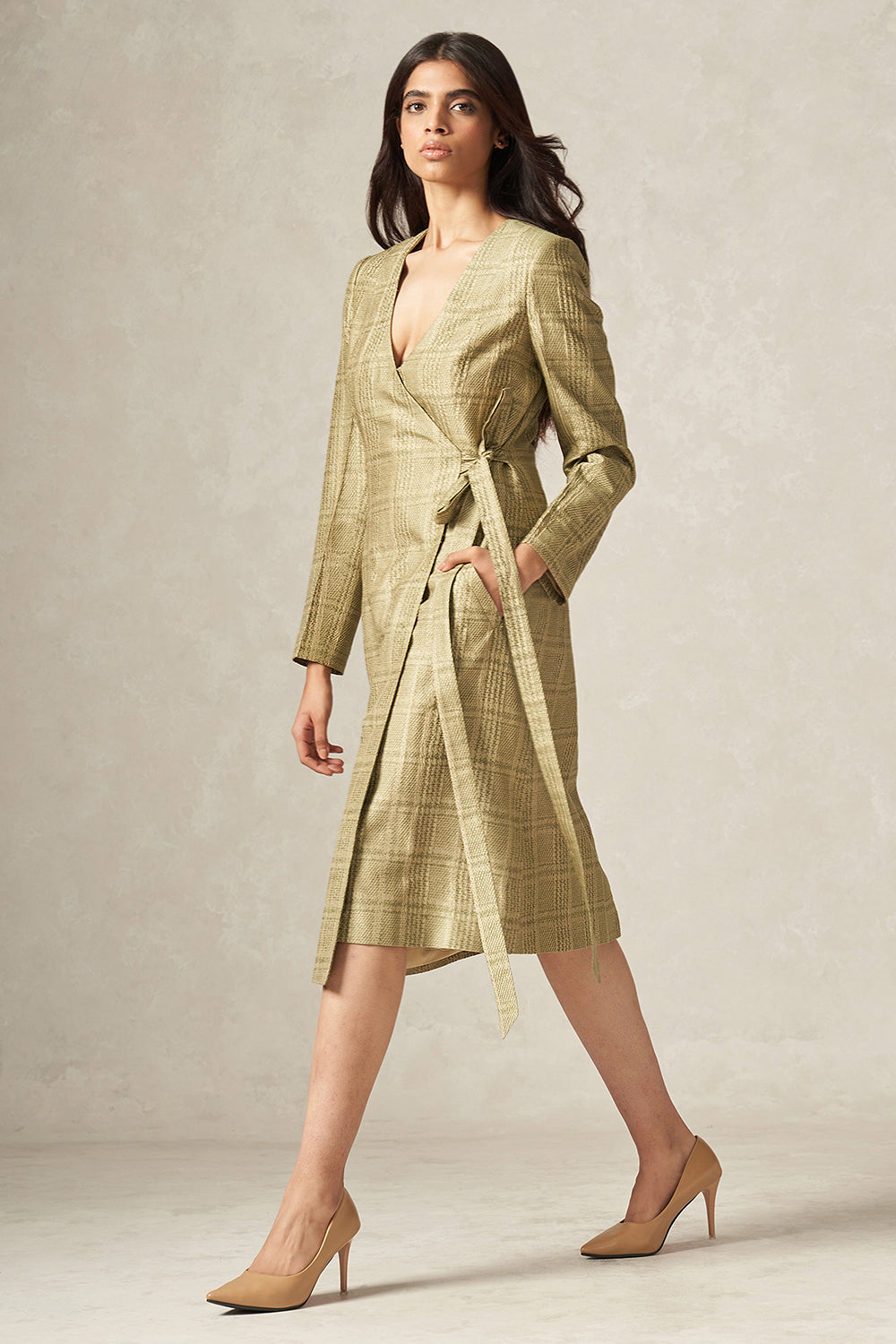 raw silk wrap dress Layla Raw Silk Wrap Dress