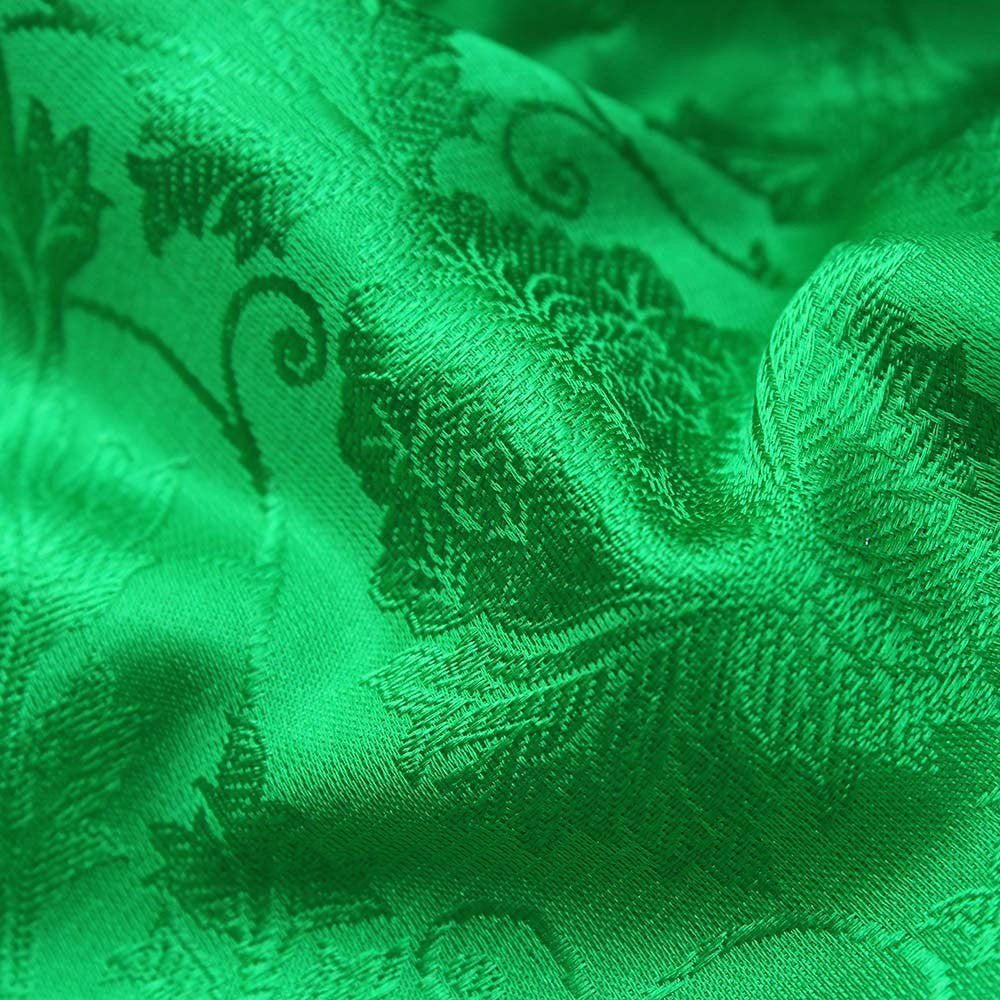 Green-Magenta Pure Katan Silk Dupatta &amp; Green Pure Soft Satin Silk Fabric