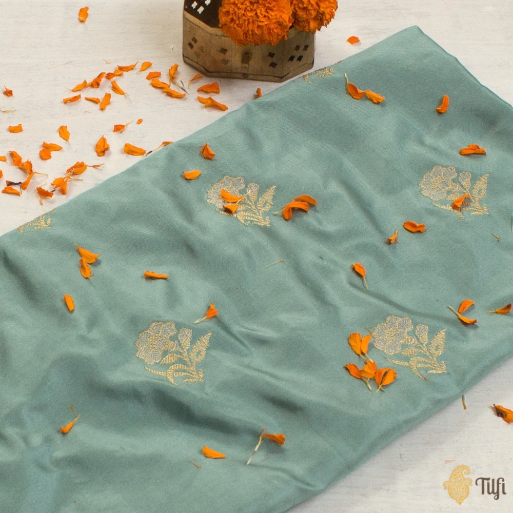 Blue Pure Katan Silk Banarasi Handloom Saree