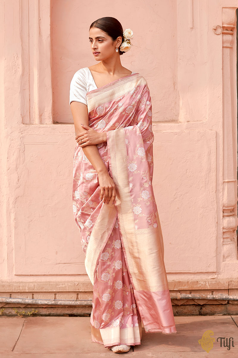 Ruban de soie de sari - Rose