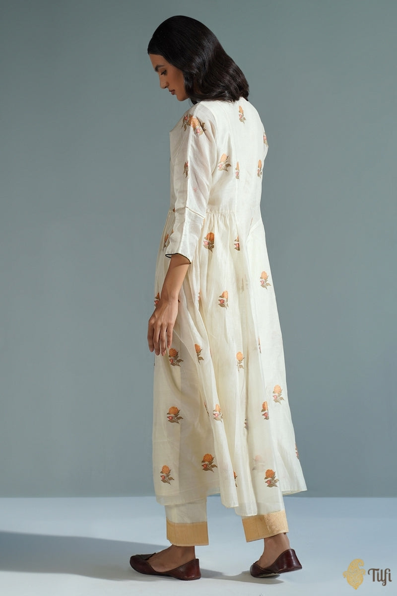 Mustard Banarasi Silk Pant Style Suit 267456