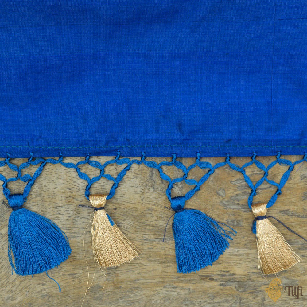 Royal Blue Pure Katan Silk Banarasi Handloom Patola Dupatta