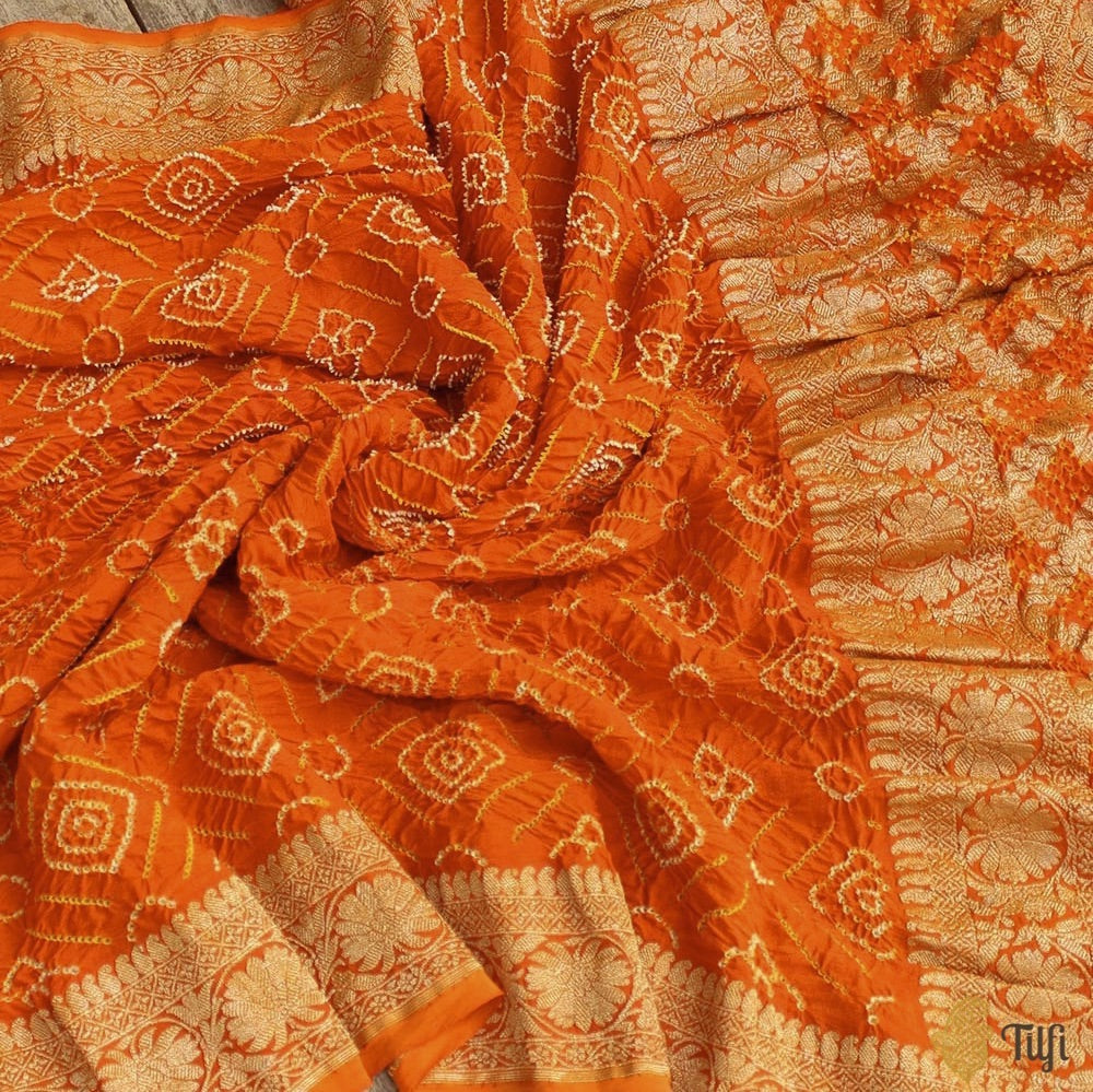 Orange Bandhani Tie & Dye Dupatta