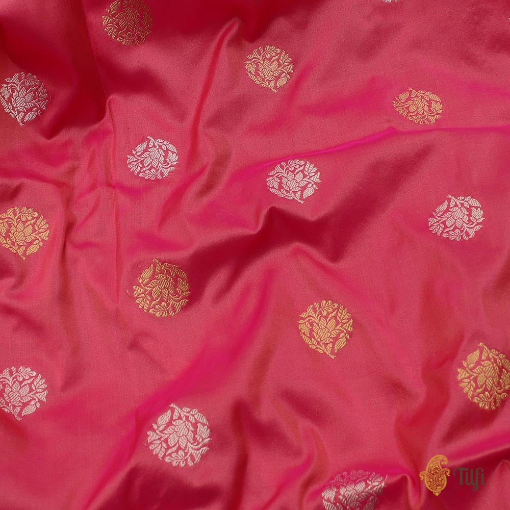Pink Pure Katan Silk Banarasi Handloom Dupatta