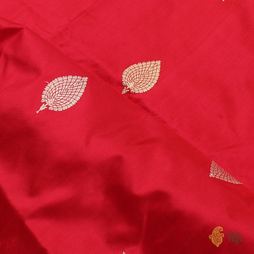 Red Pure Katan Silk Banarasi Handloom Dupatta