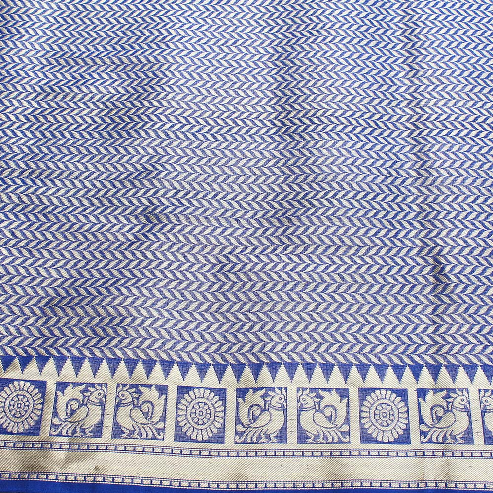 Royal Blue Pure Katan Silk Banarasi Handloom Saree