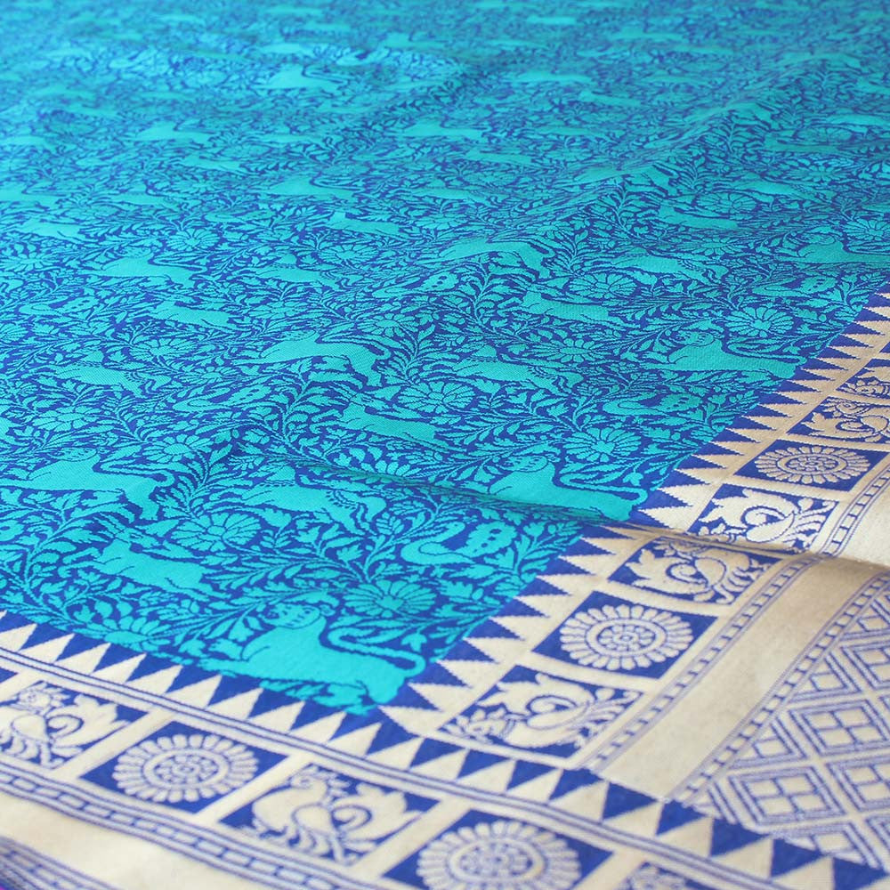 Royal Blue Pure Katan Silk Banarasi Handloom Saree