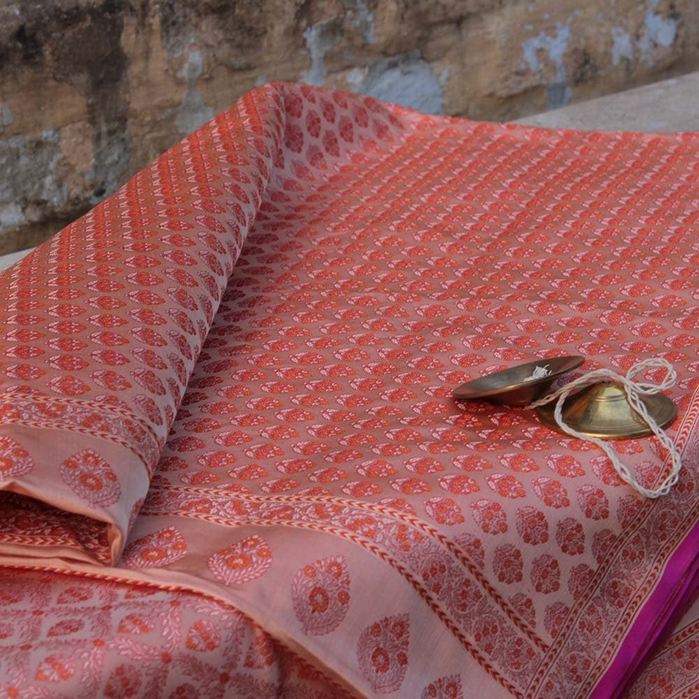 Pure Katan Silk Ektara Banarasi Handloom Saree - Tilfi