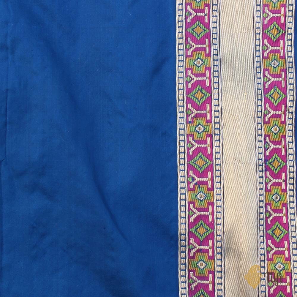 Royal Blue Pure Katan Silk Banarasi Patola Handloom Saree