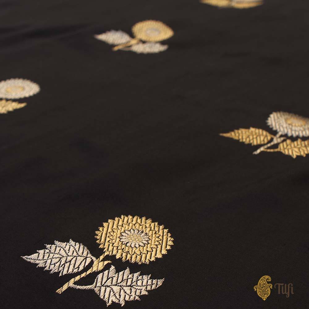 Black Pure Katan Silk Banarasi Handloom Saree