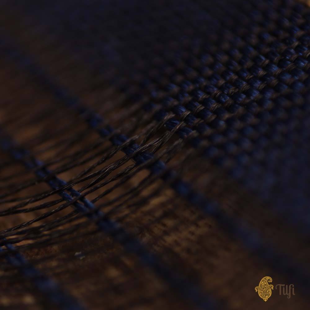 Navy Blue Pure Katan Silk Banarasi Handloom Saree