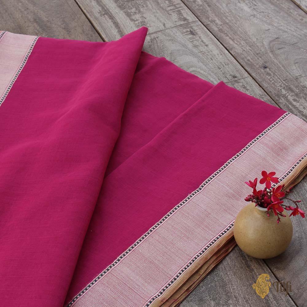 Pink Pure Cotton Banarasi Handloom Saree